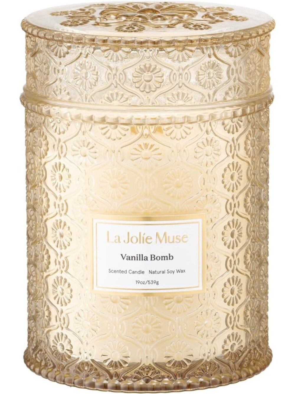 Vanilla Zest Scented Candle - 19 oz Natural Soy Wax for Home Décor & Relaxation
